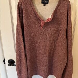 Lucky Brand Men’s Maroon Red Henley Shirt XXL